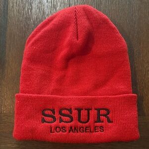 SSUR Los Angeles Red Beanie